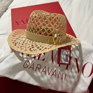Valentino Garavani Tan Straw Hat